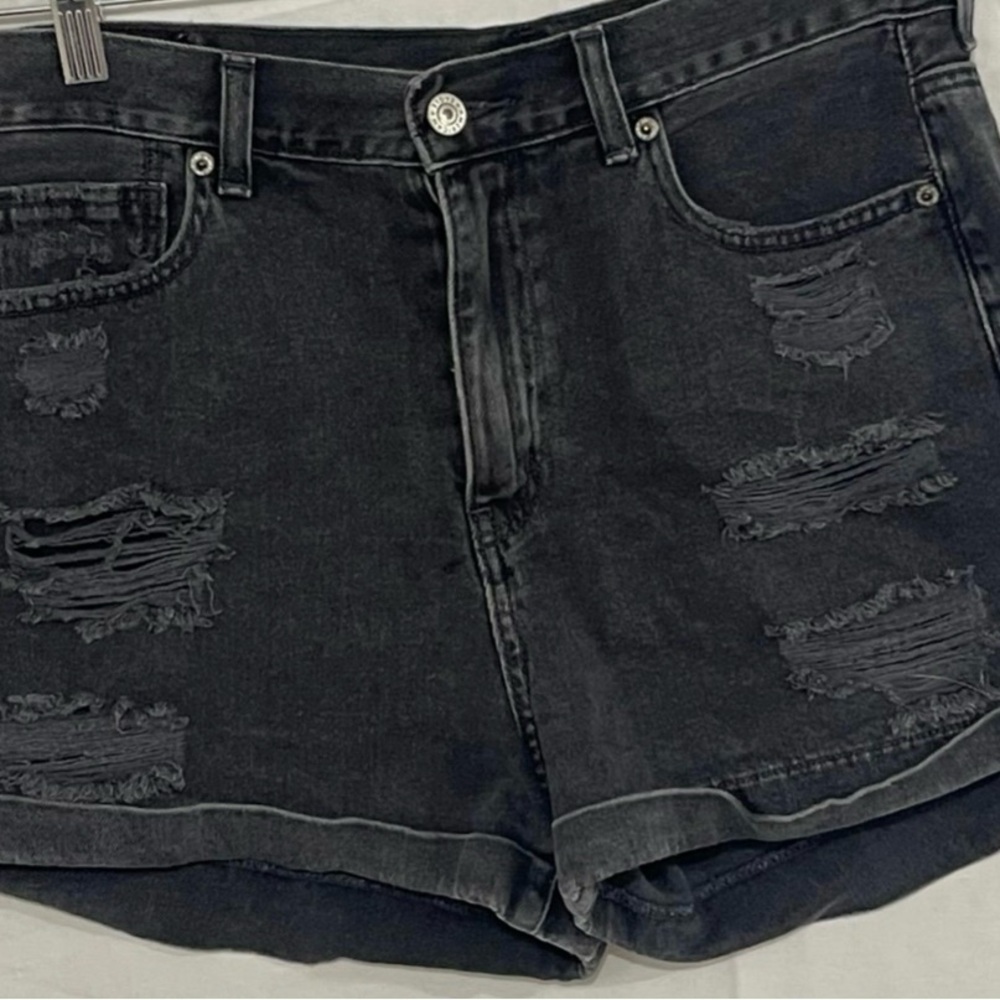 American Eagle Outfitters Black High-Waisted Jean Shorts